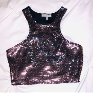 Charlotte Russe Sequined Crop Top